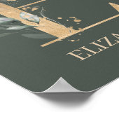 E Monogramme Floral Poster personnalisé (Coin)