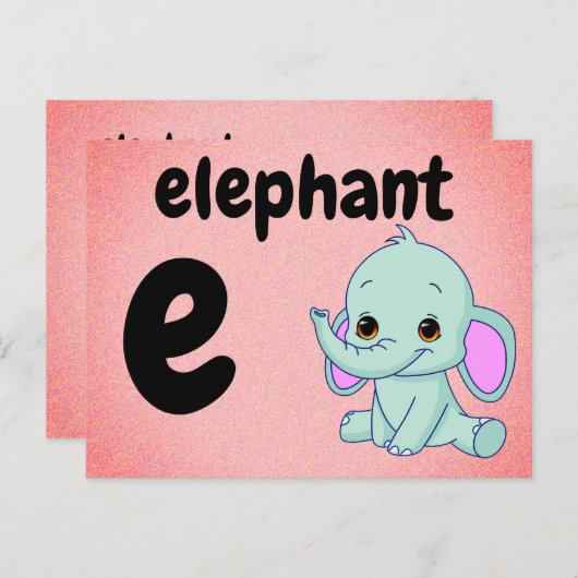 e - olifantenkaart briefkaart (Voorkant / Achterkant)