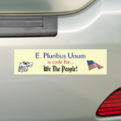 E Pluribus Unum Bumpersticker (Op auto)