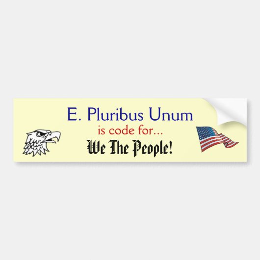 E Pluribus Unum Bumpersticker (Voorkant)