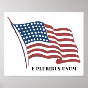 E Pluribus Unum Patriotic U.S. Flag Poster