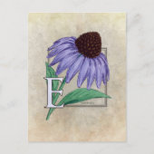 E pour les cartes Monogrammes Echinacea Flower (Devant)