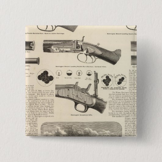 E Remington en Sons Vierkante Button 5,1 Cm (Voorkant)