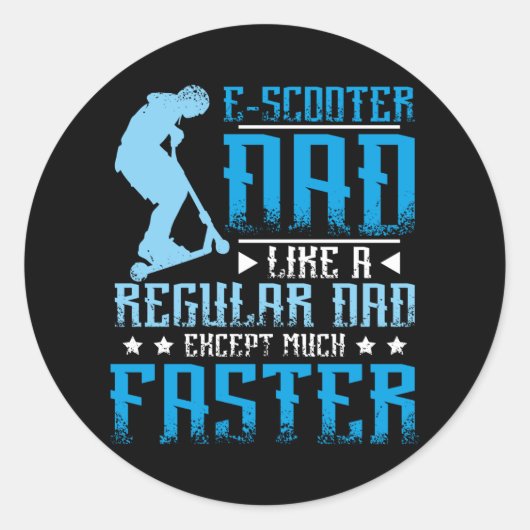 E Scooter papa Ronde Sticker (Voorkant)