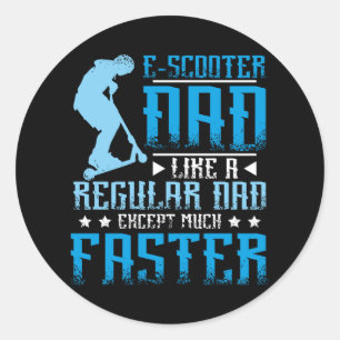 E Scooter papa Ronde Sticker