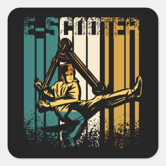  E-scooter Vierkante Sticker (Voorkant)