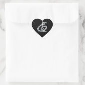 E Script Faux-"Diamond" Hart Sticker (Tas)