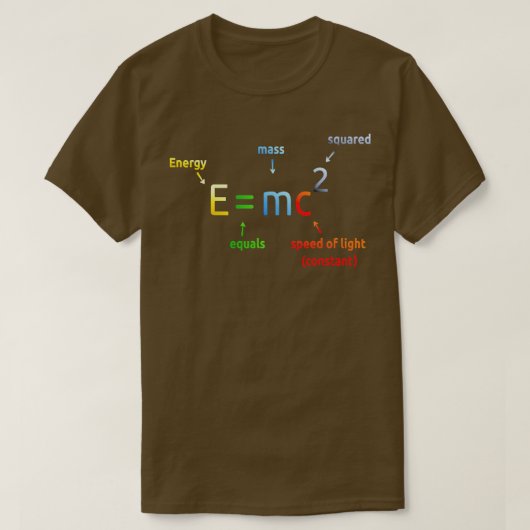 E staat gelijk aan M C Squared E=MC2 Science verge T-shirt (Design voorkant)