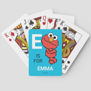 E staat voor Elmo Jouw naam toevoegen Speelkaa Pokerkaarten
