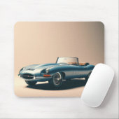 E-type Jaguar Convertible (blauw) Muismat (Met muis)