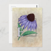 E voor Echinacea BloemMonogramkaarten Briefkaart (Voorkant / Achterkant)