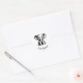 E voor olifant ronde sticker (Envelop)