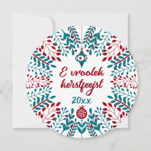 E vrolijk kerstfeest, West-Vlaams Prettig Kerstmis Feestdagenkaart