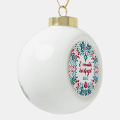 E vroolek kers feejst, West Flemish Merry Xmas Keramische Bal Ornament (Links)