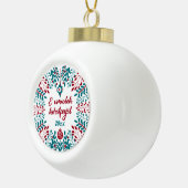 E vroolek kers feejst, West Flemish Merry Xmas Keramische Bal Ornament (Rechts)