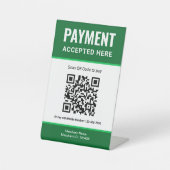 e-Wallet Scan om te betalen QR-code betaling Tafel Reclamebord Met Voetstuk (Voorkant)