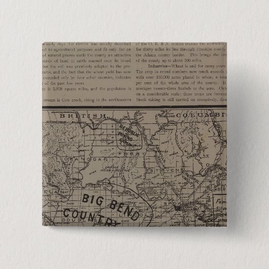 E Washington, N Idaho Vierkante Button 5,1 Cm (Voorkant)