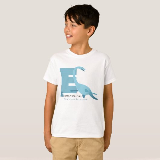 E zoals Elasmosaurus Mok T-shirt (Voorkant volledig)