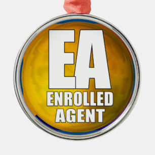 EA LOGO-INGEVOERDE AGENT METALEN ORNAMENT