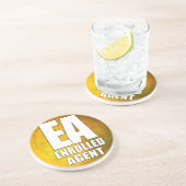 EA LOGO-INGEVOERDE AGENT ZANDSTEEN ONDERZETTER (Zijkant)