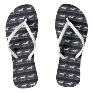EADWEARD MUYBRIDGE: Witte paarddraden Teenslippers