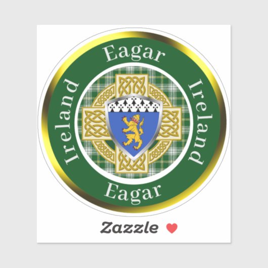 Eagar Shield & Keltisch Kruis gepersonaliseerd Sticker (Vel)