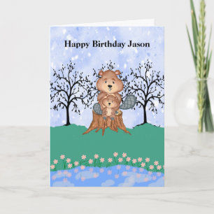 Eager Beaver Birthday for Son Kaart