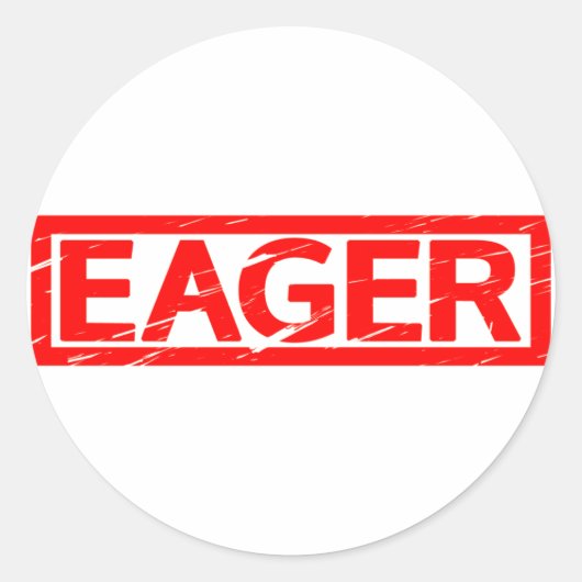 Eager Stamp Ronde Sticker (Voorkant)