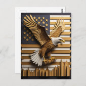 Eagle 3D Paper Art Design T-shirt Briefkaart (Voorkant / Achterkant)