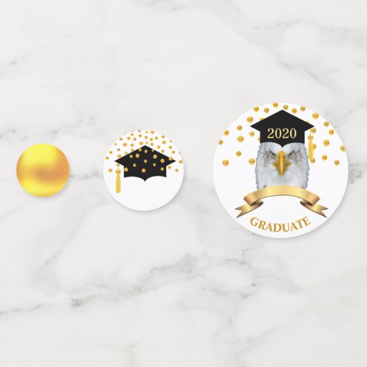 Eagle Afstuderen in Black & Gold Table Confetti (Voorkanten)