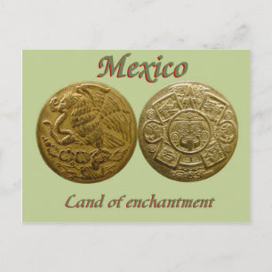 Eagle and Aztec sun disk-kaart Briefkaart