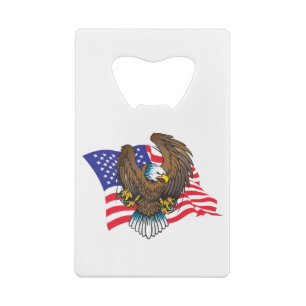 Eagle-and-Flag Kredietkaart Flessenopener