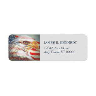 Eagle and Flag USA Return Address Label