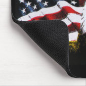 Eagle and USA Flag - zwart Muismat (Hoek)