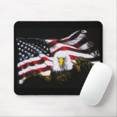 Eagle and USA Flag - zwart Muismat (Met muis)
