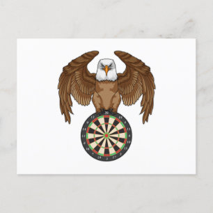 Eagle at Darts with Dartboard Briefkaart