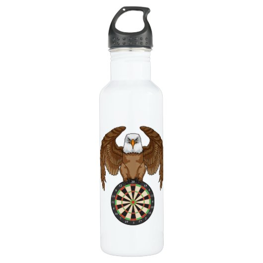 Eagle at Darts with Dartboard Waterfles (Voorkant)
