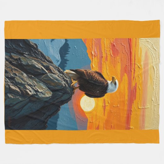 Eagle at Sunset Fleece Deken (Voorkant (Horizontaal))