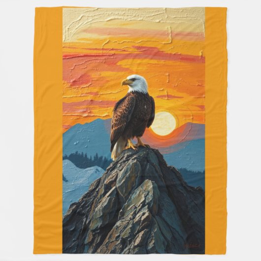 Eagle at Sunset Fleece Deken (Voorkant)