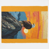 Eagle at Sunset Fleece Deken (Voorkant (Horizontaal))