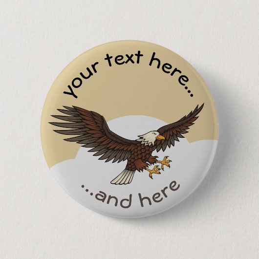 Eagle Attacking Ronde Button 5,7 Cm (Voorkant)