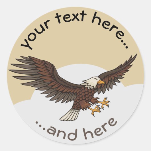 Eagle Attacking Ronde Sticker (Voorkant)