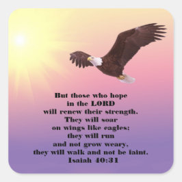 Eagle Bible Verse Hope and Sterke Vierkante Sticker