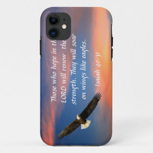 Eagle bible verse Isaiah 40:31 iPhone 11 Hoesje