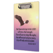 Eagle Bible Verse Yellow Pink Paars Klembord (Links)