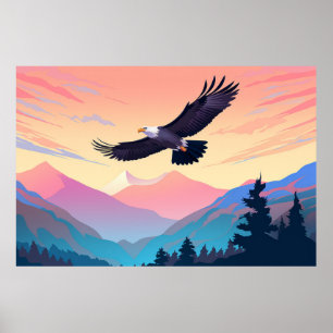 Eagle Bird Animal Mountain Natuur Wilderness Poster