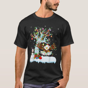 Eagle Bird Kerstverlichting Boom Kerstman Hoed Eag T-shirt