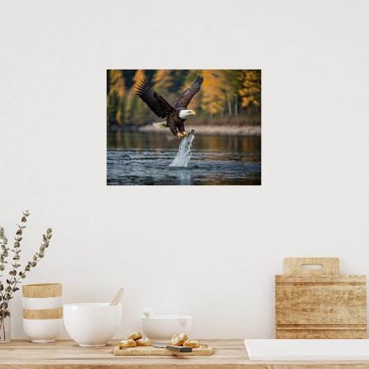 Eagle Catching Fish Poster (Keuken)