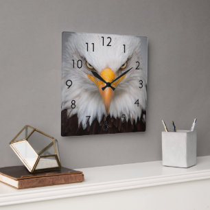 Eagle Closeup Vierkante Klok