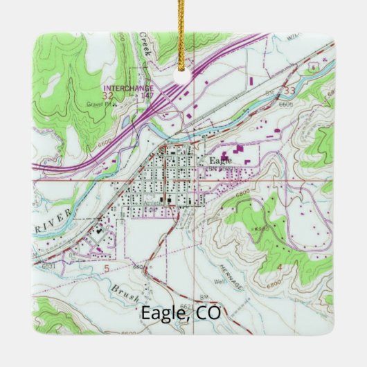 Eagle Colorado Topo Map Keramisch Ornament (Achterkant)